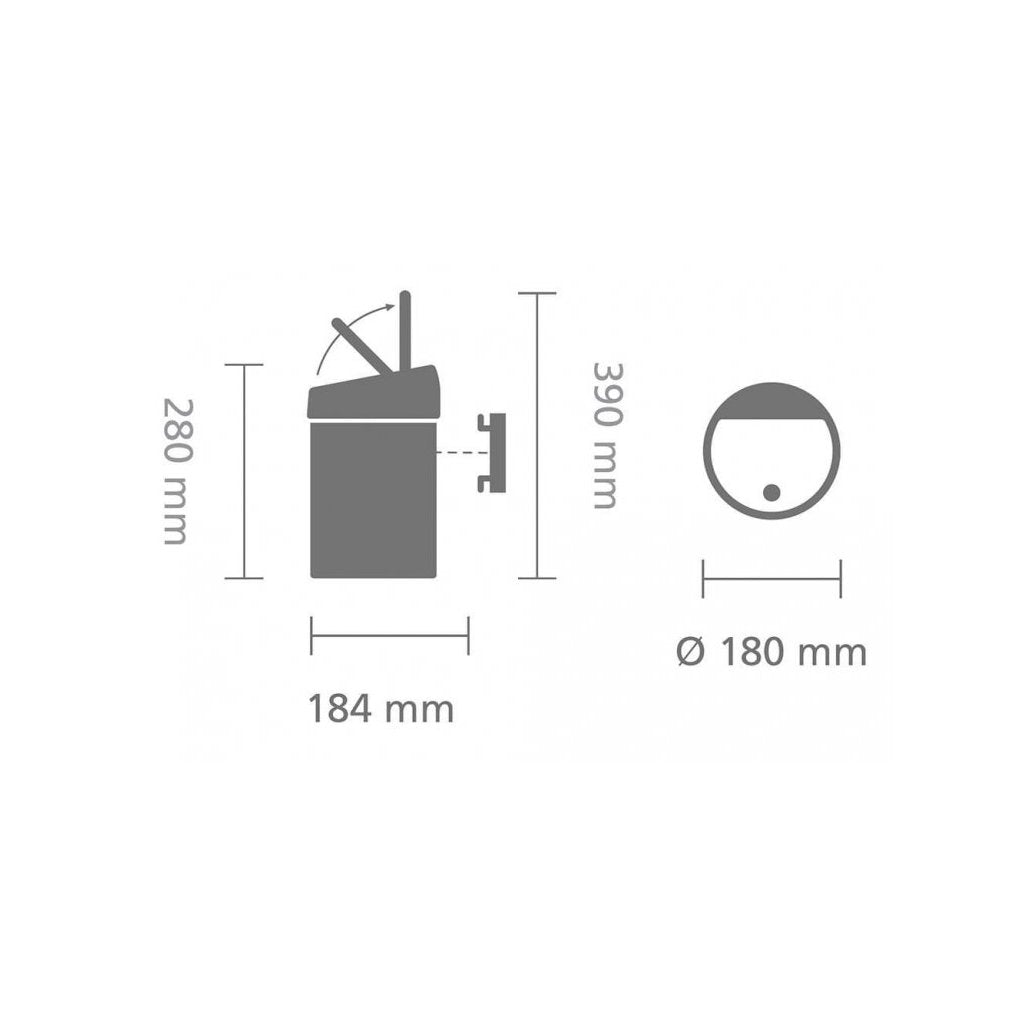 Brabantia Soptunna med trycklock TOUCH BIN 3 l, svart