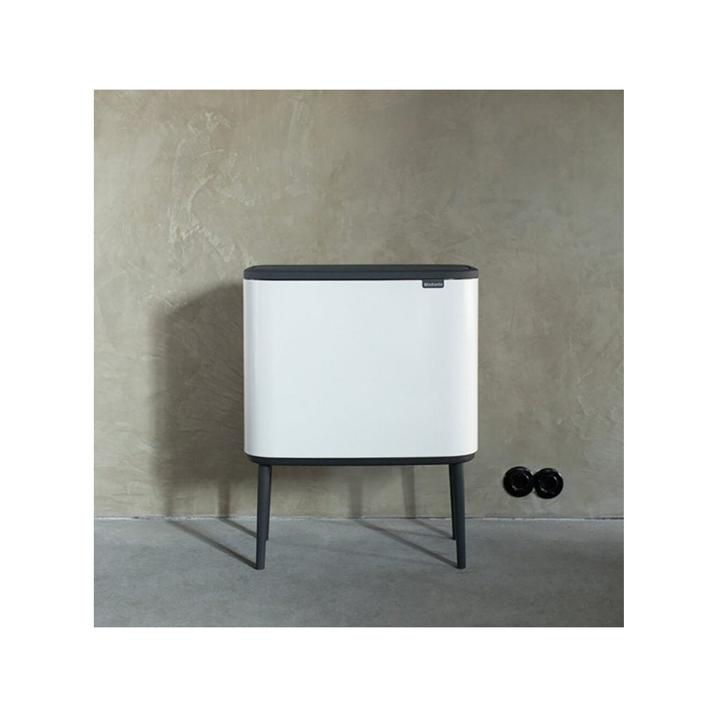 Brabantia Soptunna med trycklock BO 11 + 23 l, vit