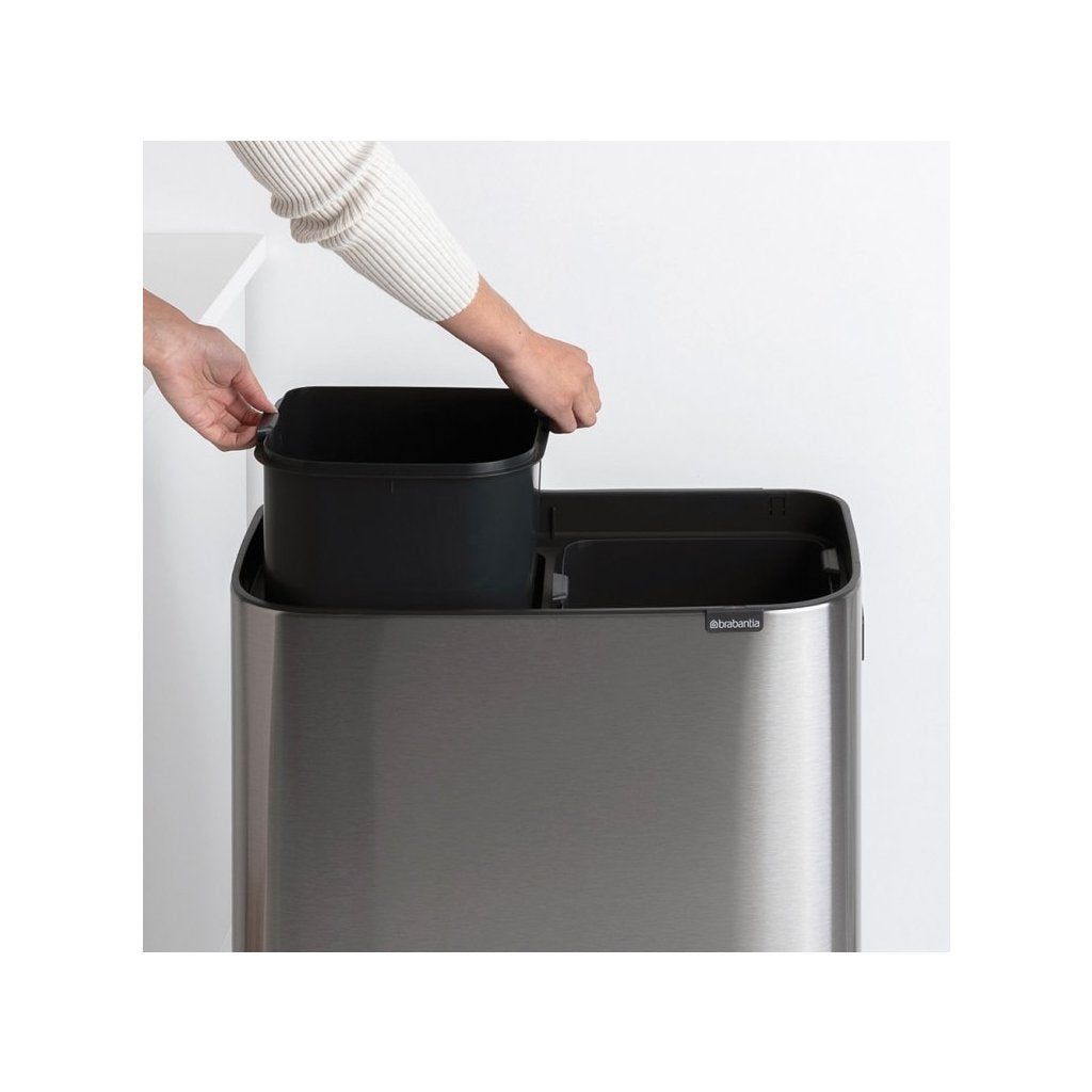 Brabantia Soptunna med trycklock BO 2 x 30 l, matt stål