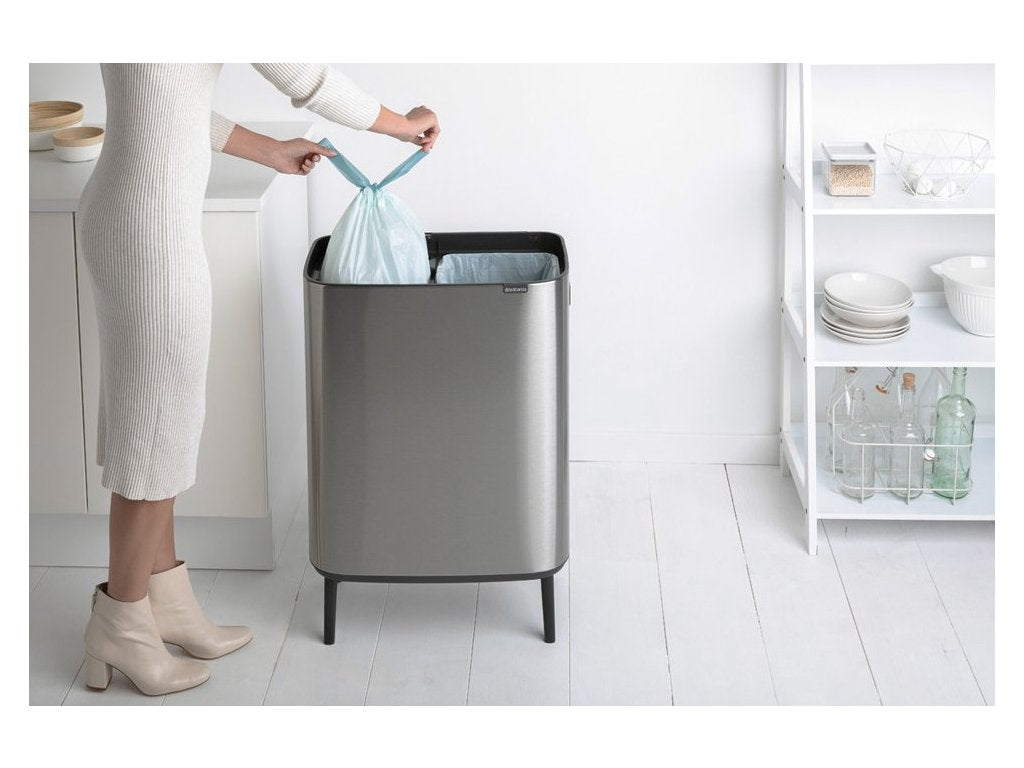 Brabantia Soptunna med trycklock BO 2 x 30 l, matt stål