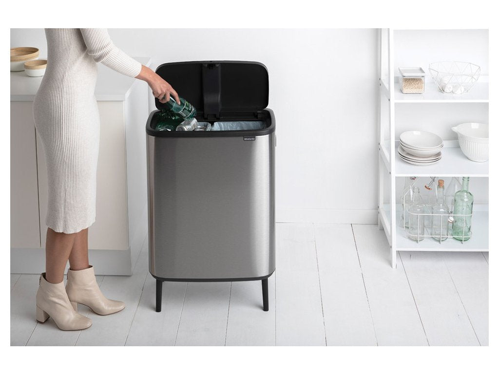 Brabantia Soptunna med trycklock BO 2 x 30 l, matt stål