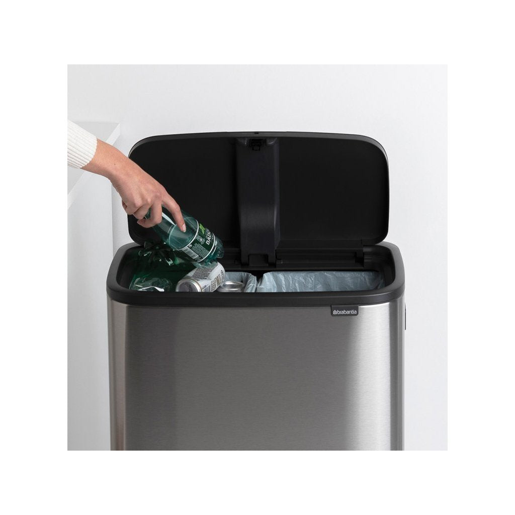 Brabantia Soptunna med trycklock BO 2 x 30 l, matt stål