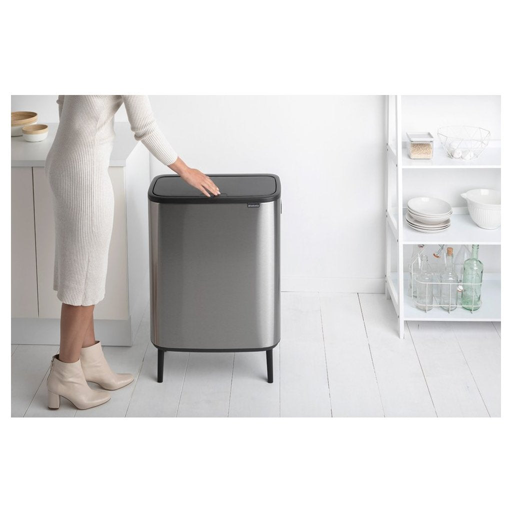 Brabantia Soptunna med trycklock BO 2 x 30 l, matt stål