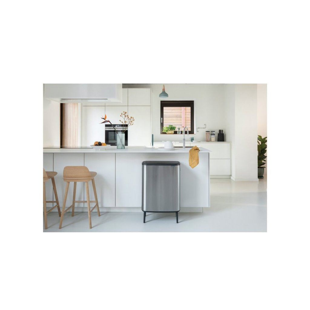 Brabantia Soptunna med trycklock BO 2 x 30 l, matt stål