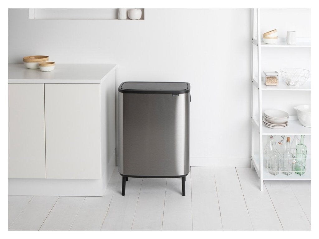 Brabantia Soptunna med trycklock BO 2 x 30 l, matt stål