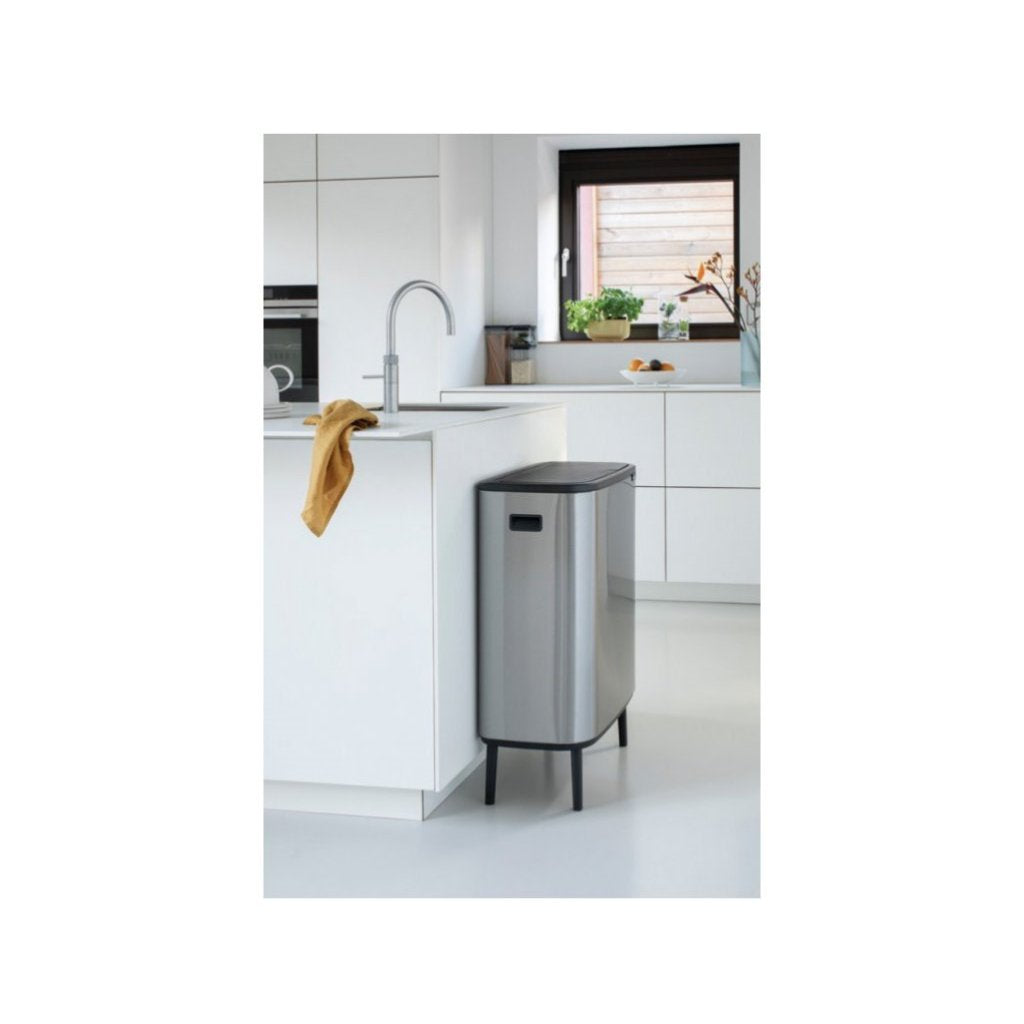 Brabantia Soptunna med trycklock BO 2 x 30 l, matt stål