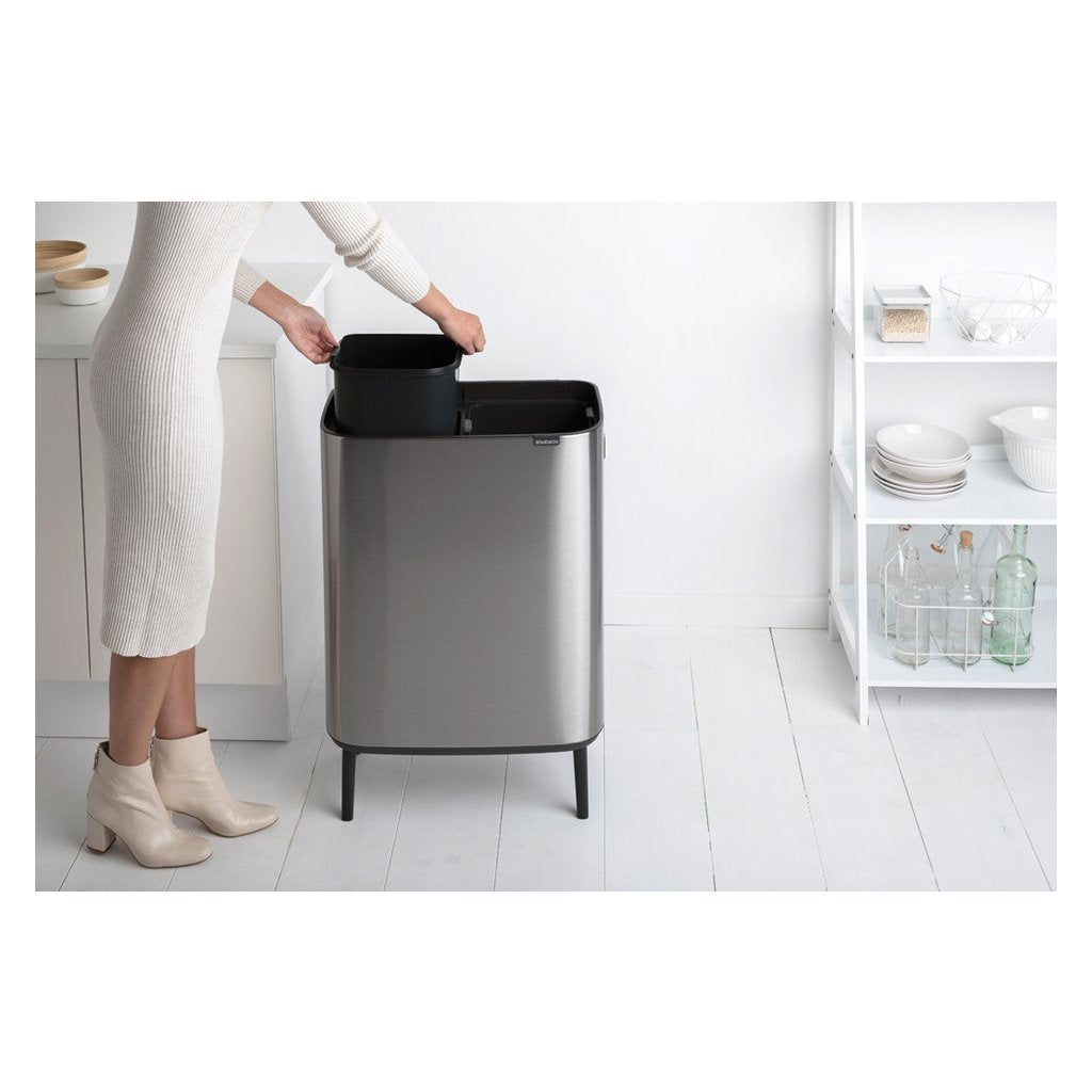 Brabantia Soptunna med trycklock BO 2 x 30 l, matt stål