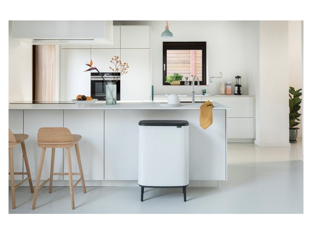 Brabantia Soptunna med trycklock BO 60 l, vit