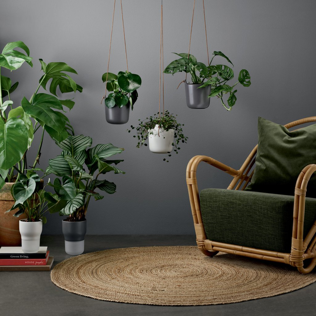 Eva Solo Självvattnande blomkruka 15 cm, hängande, stålgrå