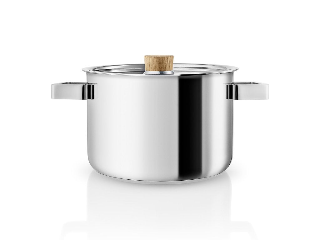 Eva Solo Gryta NORDIC KITCHEN 3 l, 18 cm, lock med trähandtag, rostfritt stål