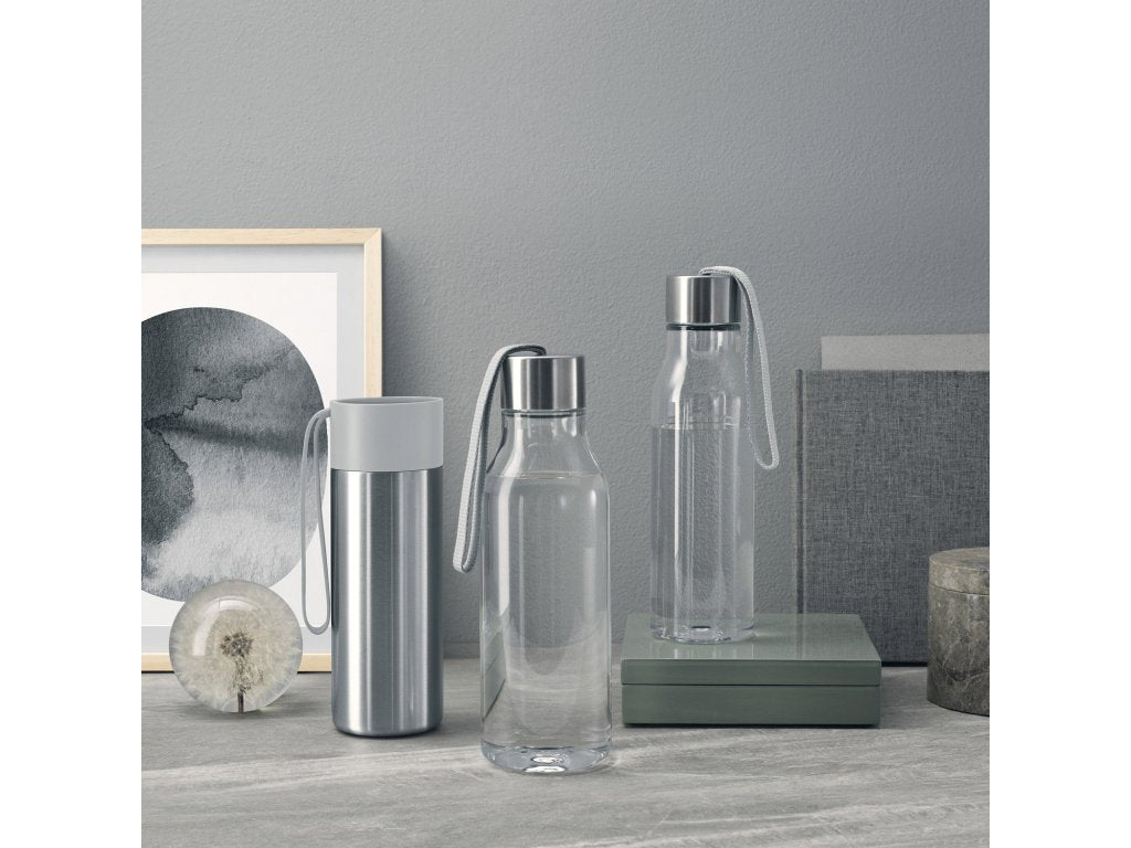 Eva Solo Vattenflaska 500 ml, med marmorgrå rem, plast