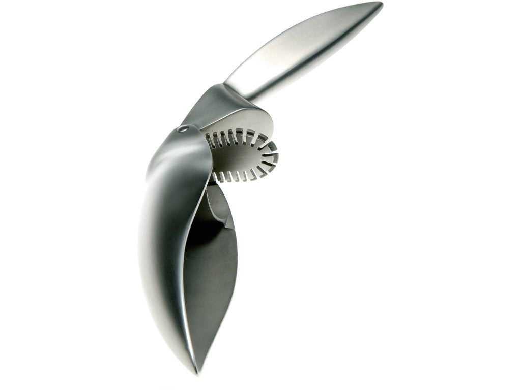 Eva Solo Vitlökspress, med glasbehållare, rostfritt stål