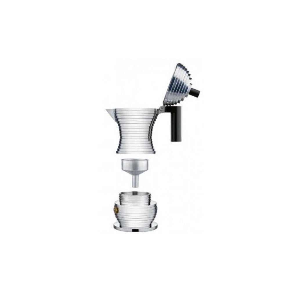 Alessi Espressobryggare för spishäll PULCINA 70 ml, svart handtag