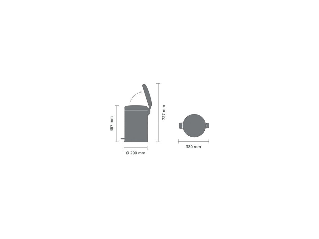 Brabantia Pedalhink NEWICON 20 l, ljusblå