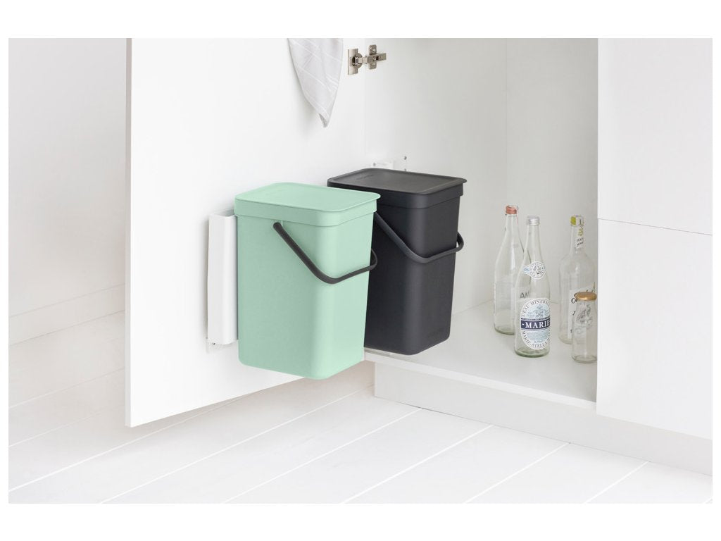 Brabantia Inbyggd soptunna SORT & GO 2 x 12 l, grå/grön