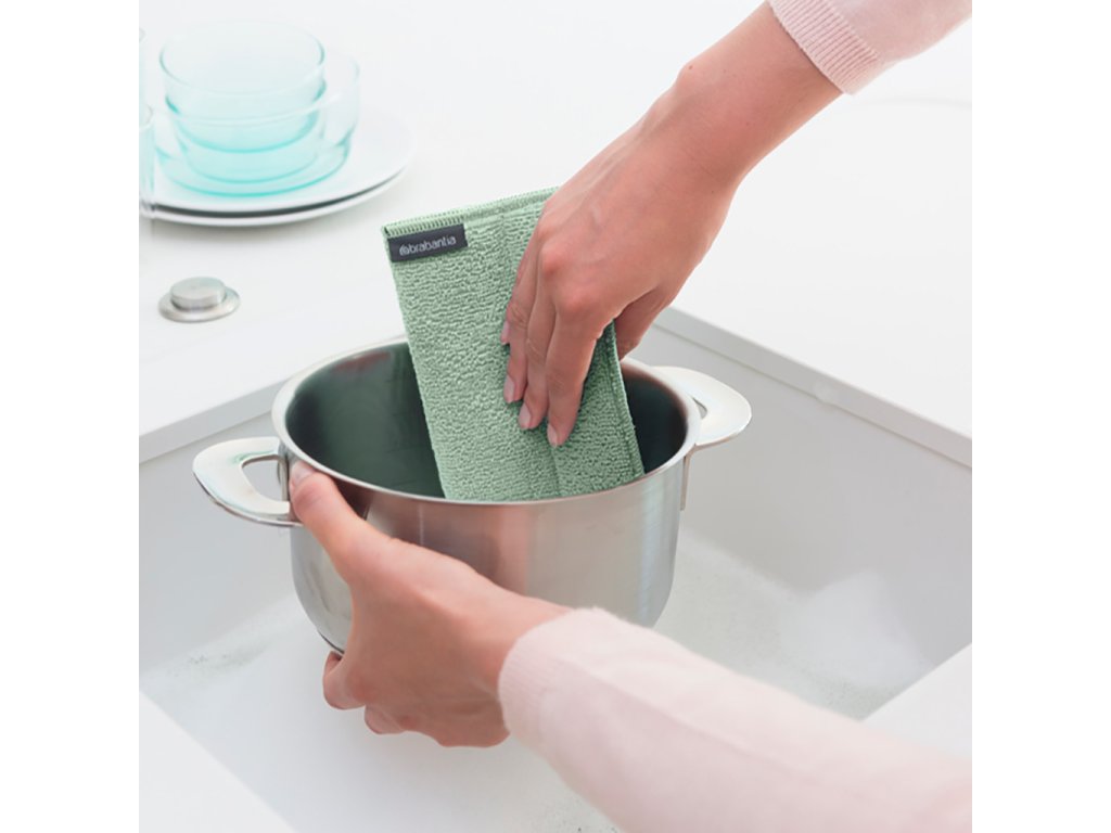 Brabantia Mikrofiberduk/svamp, set i 3 delar, grön