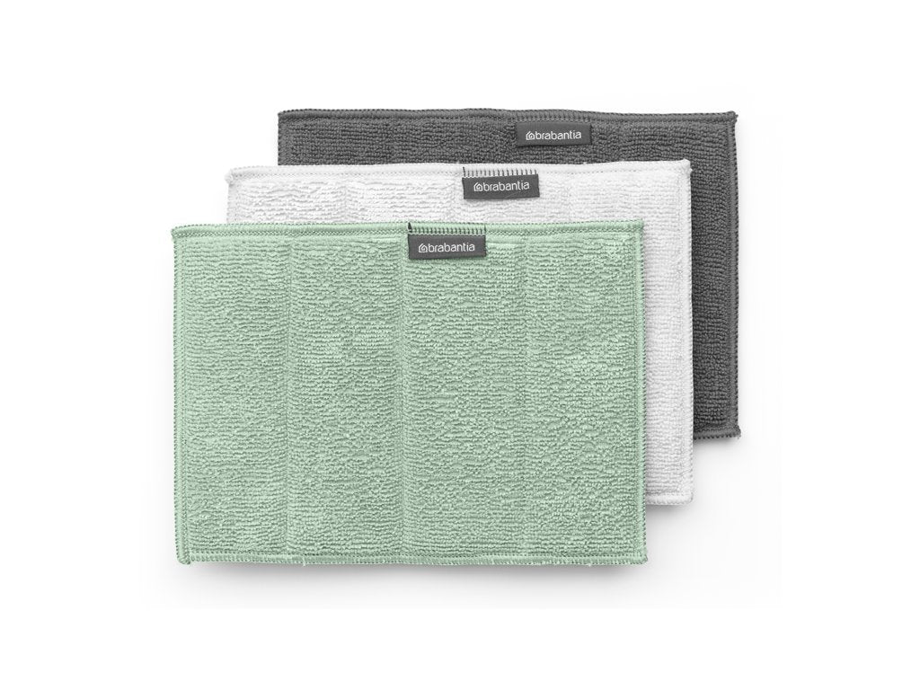 Brabantia Mikrofiberduk/svamp, set i 3 delar, grön