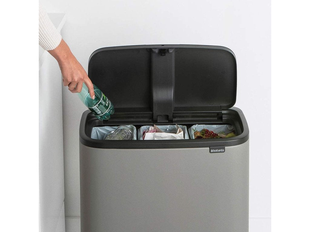 Brabantia Soptunna med trycklock BO TOUCH BIN 3 x 11 l, mineralgrå