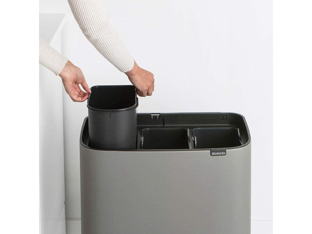 Brabantia Soptunna med trycklock BO TOUCH BIN 3 x 11 l, mineralgrå