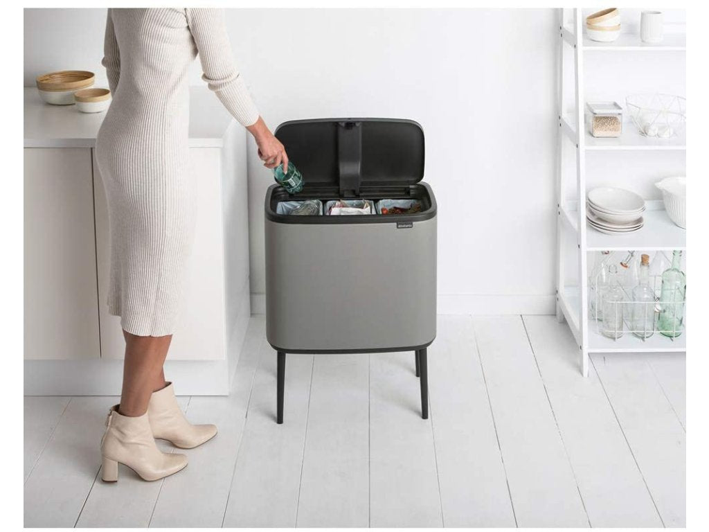 Brabantia Soptunna med trycklock BO TOUCH BIN 3 x 11 l, mineralgrå