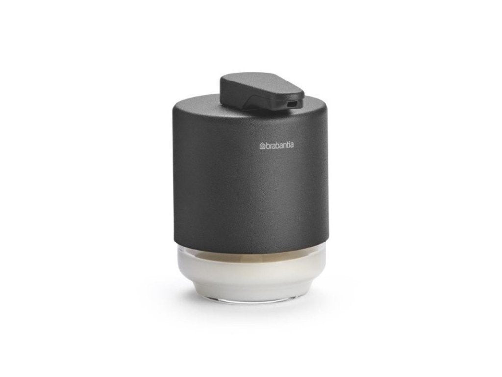 Brabantia Dispenser för flytande tvål MINDSET 200 ml, mineralgrå, stål och glas
