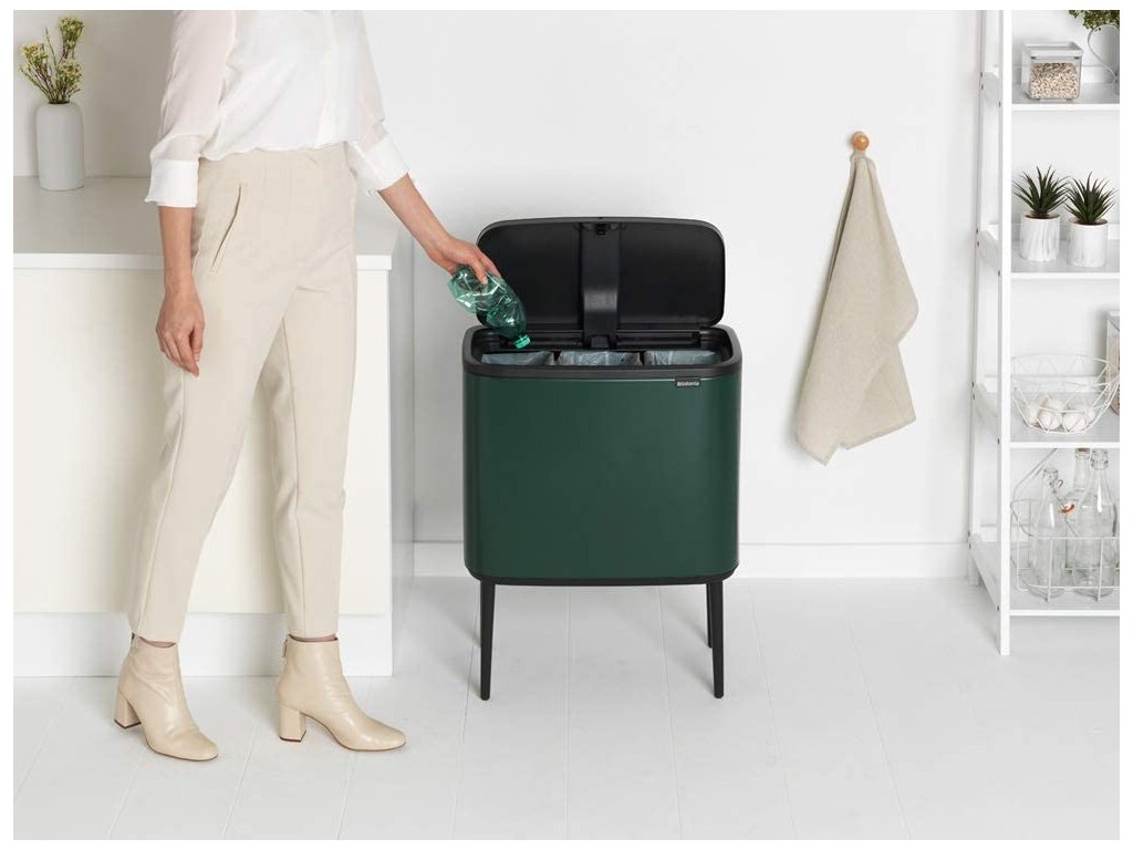 Brabantia Soptunna med trycklock BO TOUCH BIN 3 x 11 l, grön