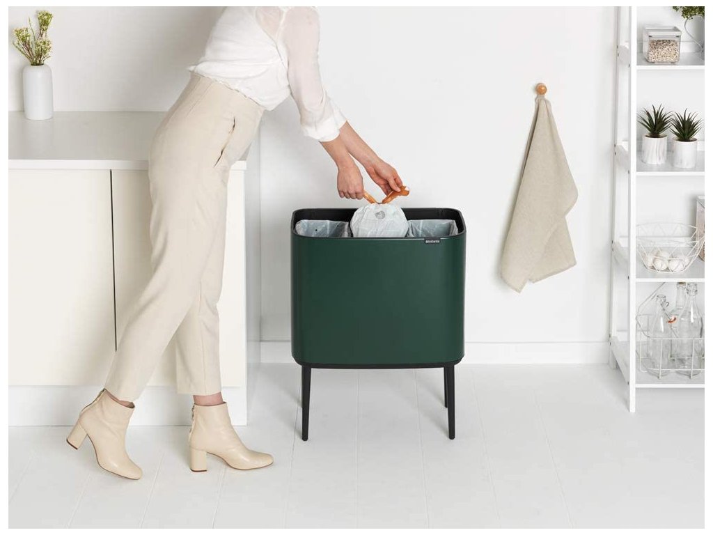Brabantia Soptunna med trycklock BO TOUCH BIN 3 x 11 l, grön