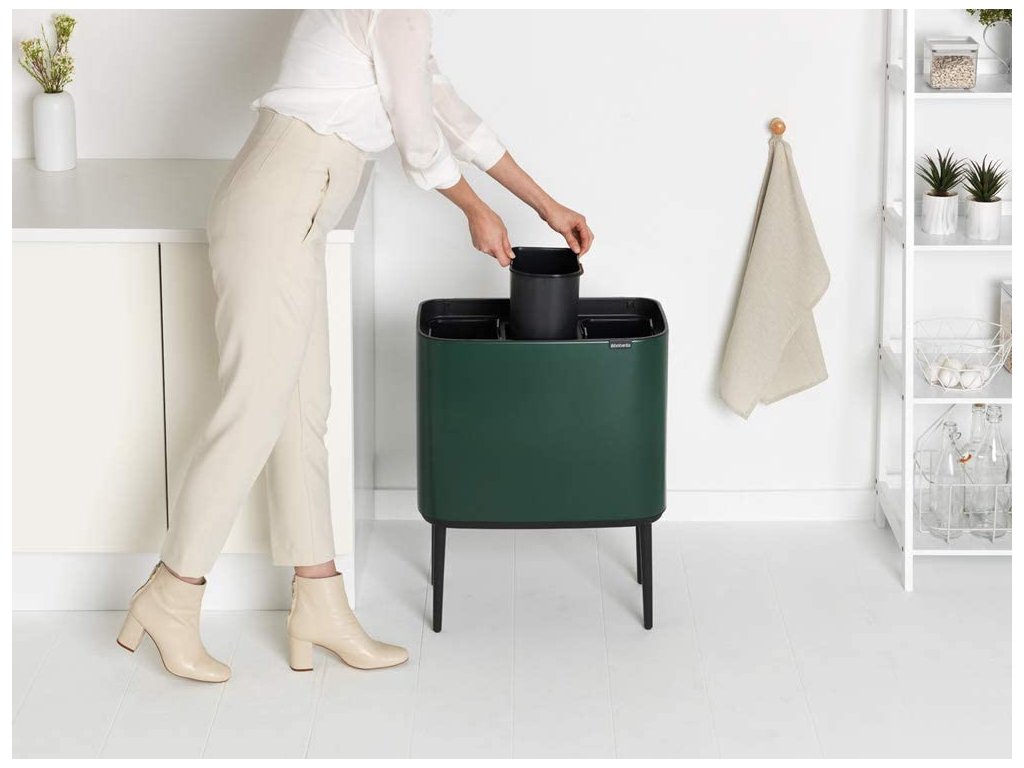 Brabantia Soptunna med trycklock BO TOUCH BIN 3 x 11 l, grön