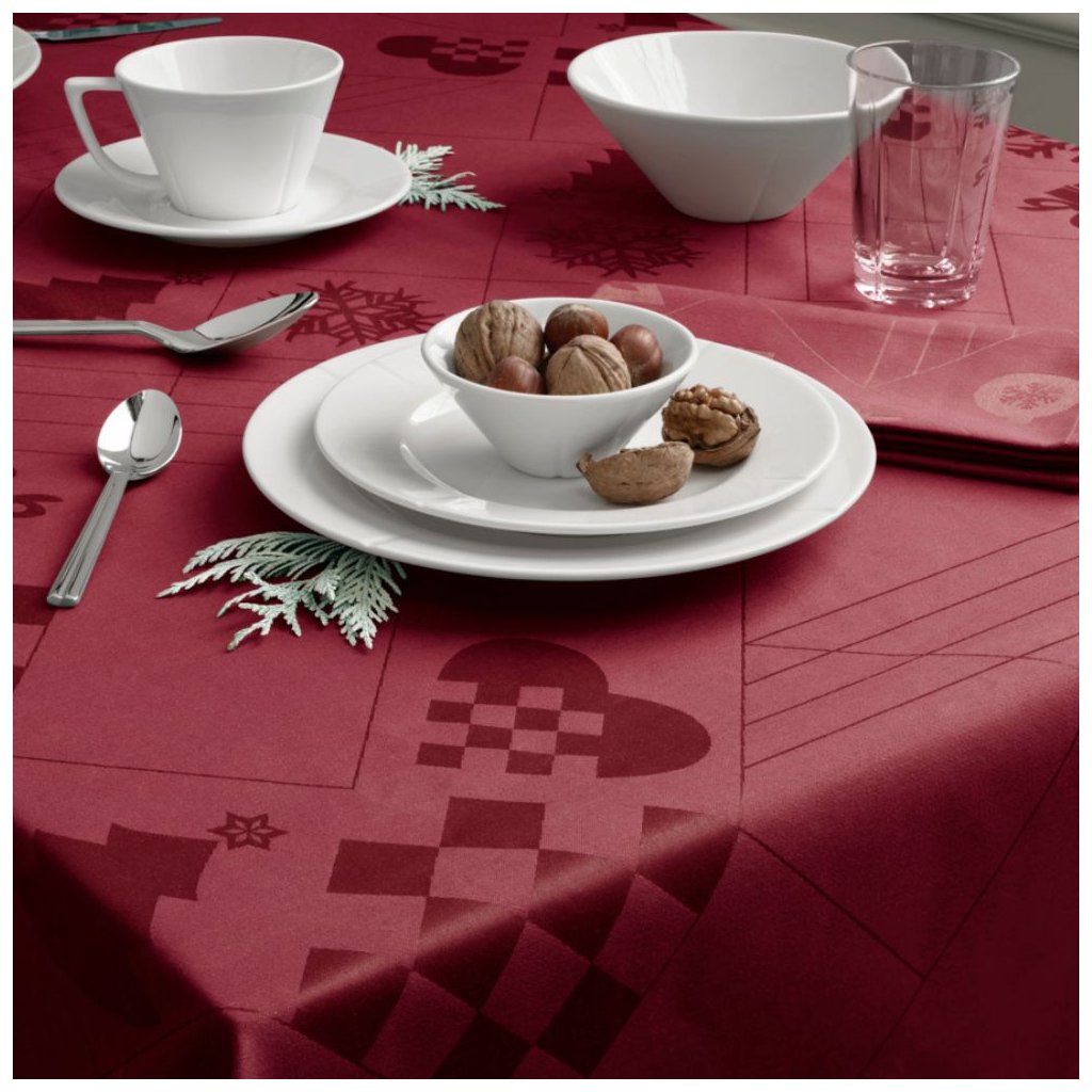 Rosendahl Julduk NATALE 150 x 220 cm, jacquardvävd, röd