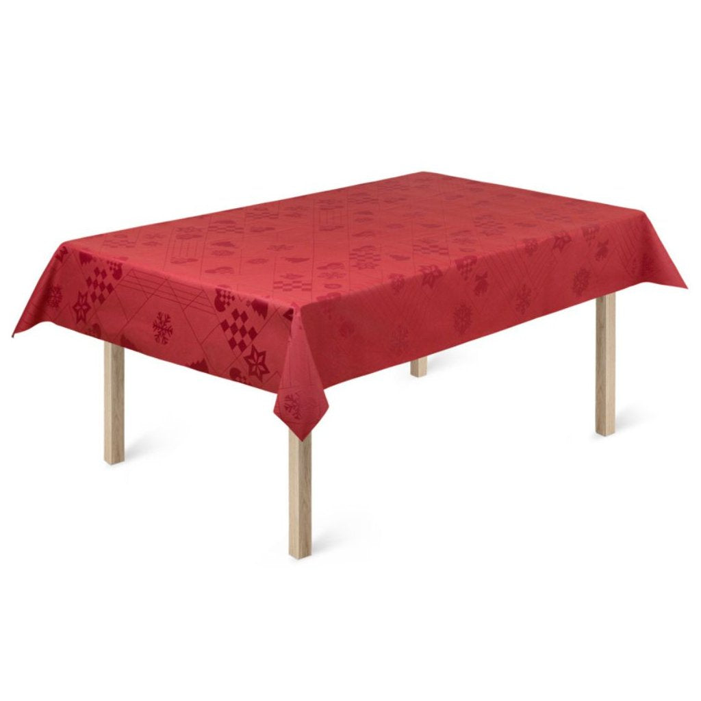 Rosendahl Julduk NATALE 150 x 220 cm, jacquardvävd, röd