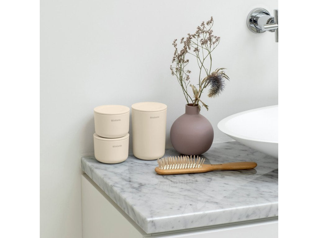 Brabantia Badrumsförvaring set RENEW 3 st, mjuk beige