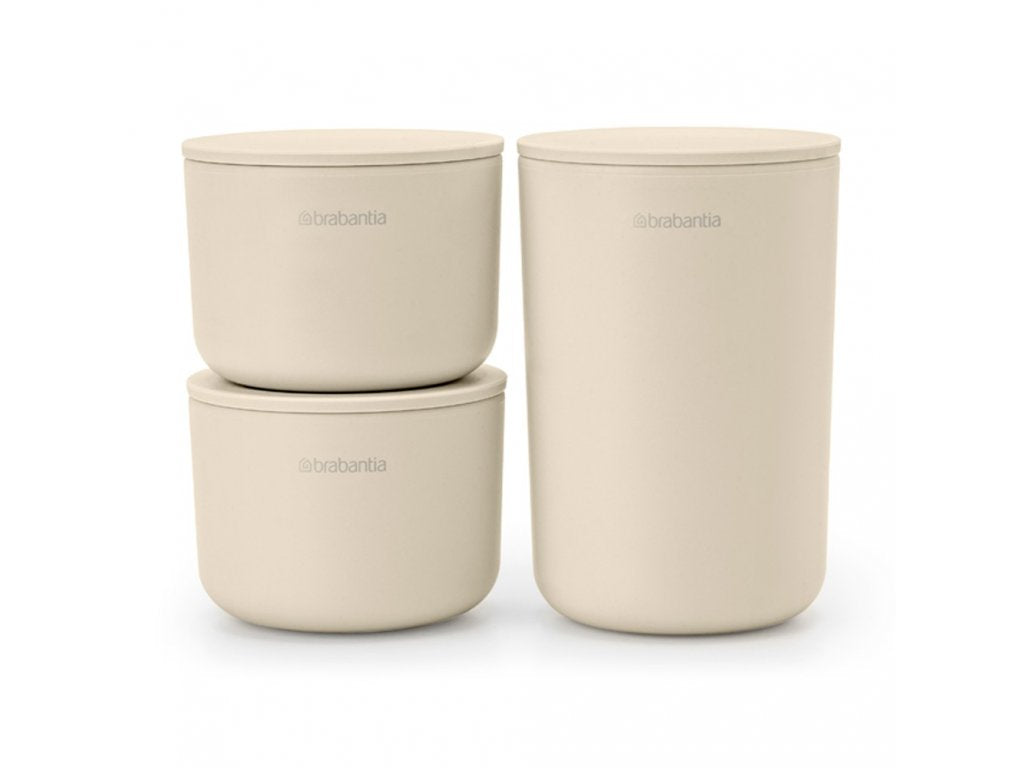 Brabantia Badrumsförvaring set RENEW 3 st, mjuk beige