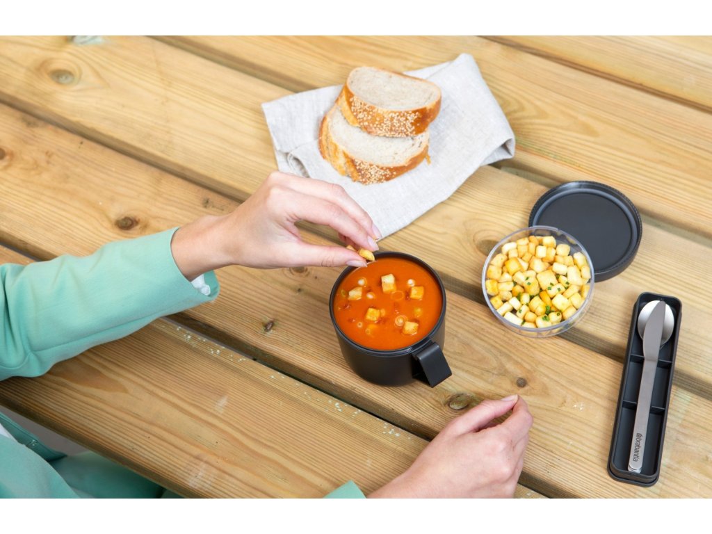 Brabantia Lunchburk MAKE & TAKE 600 ml, mörkgrå