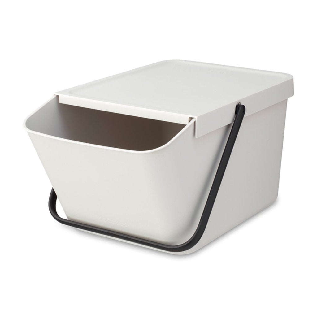 Brabantia Avfallskärl SORT & GO 20 l, stapelbar, ljusgrå
