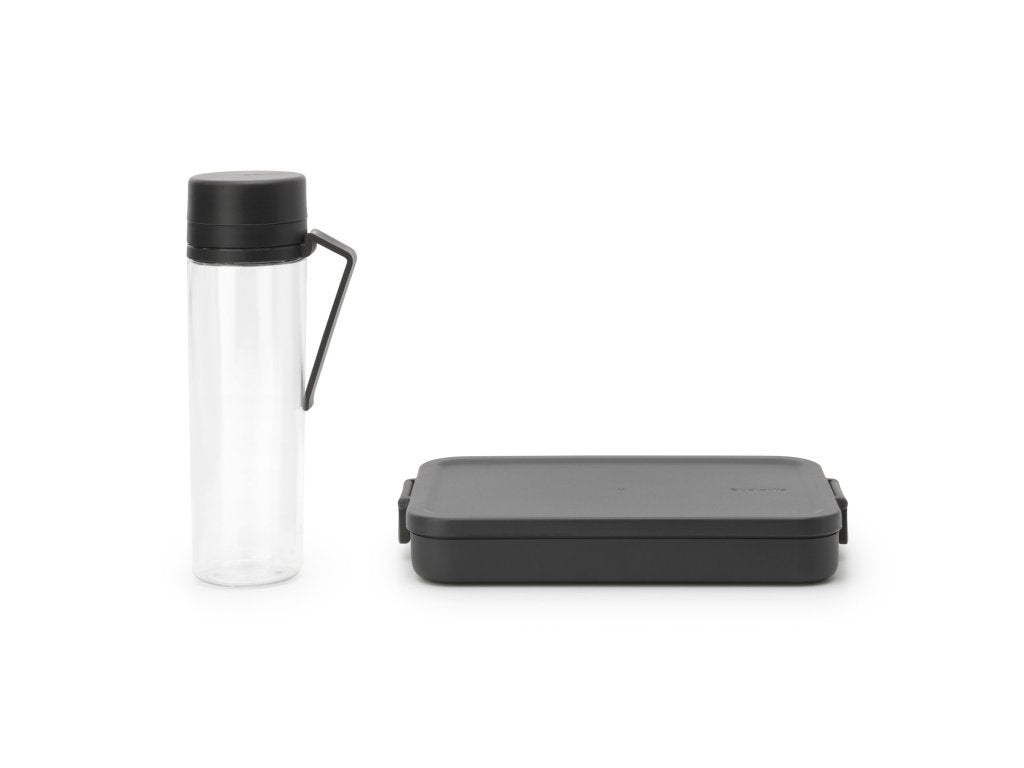 Brabantia Matlåda och vattenflaska i set MAKE & TAKE mörkgrå