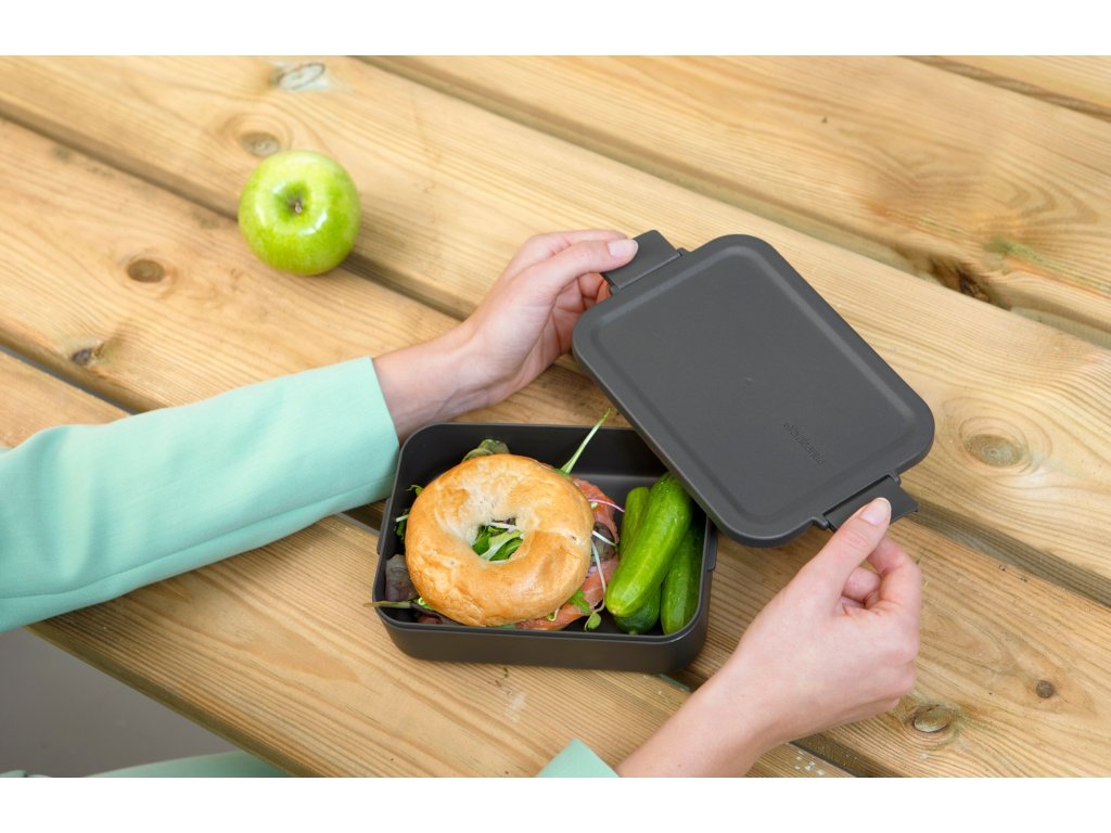 Brabantia Matlåda, lunchburk och vattenflaska i set MAKE & TAKE mörkgrå
