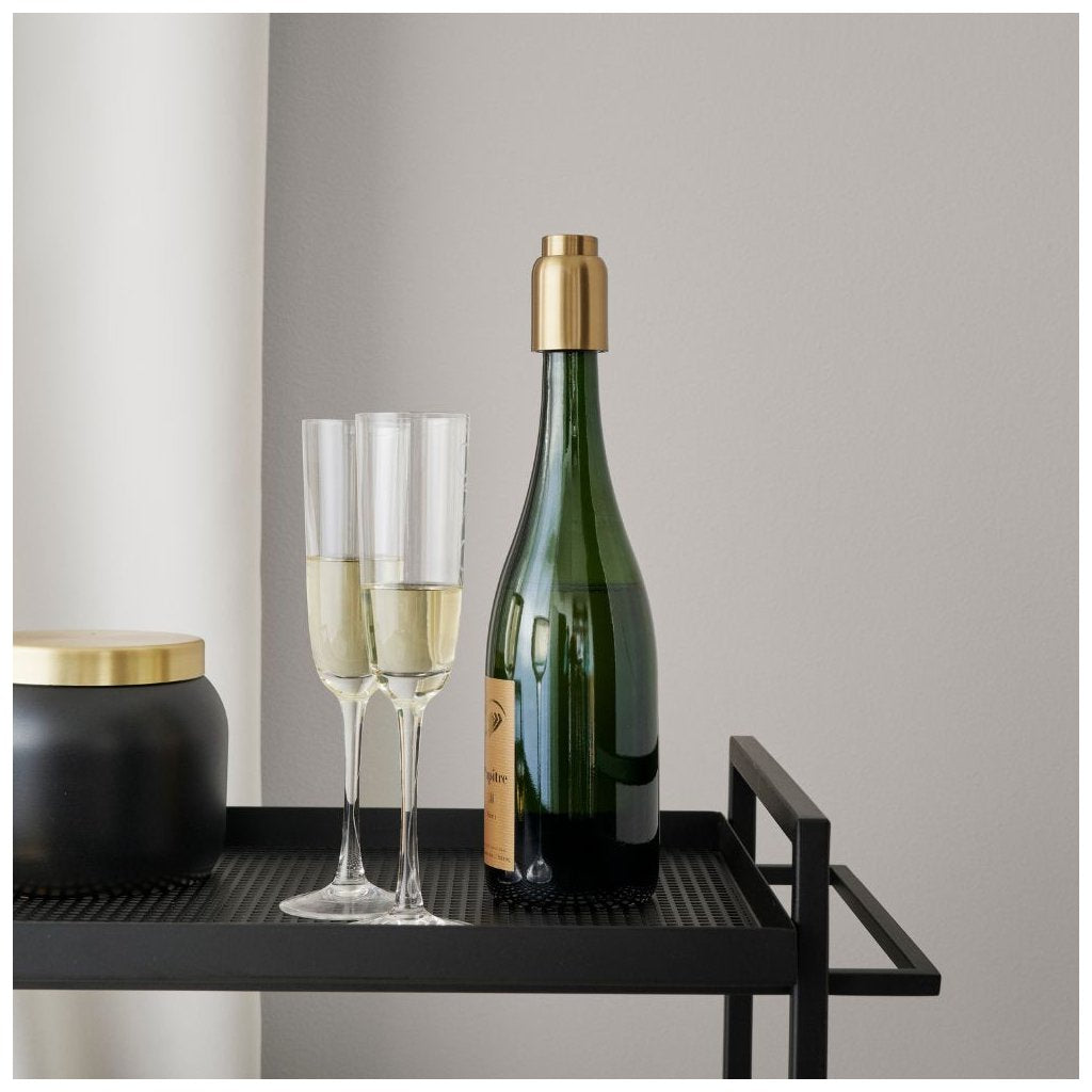 Stelton Champagepropp COLLAR, borstad mässing, vakuumtätning