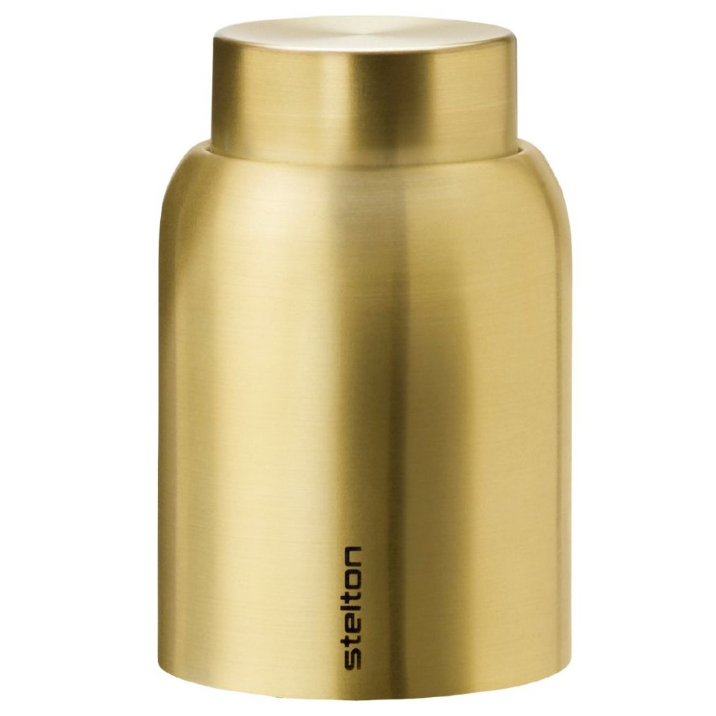 Stelton Champagepropp COLLAR, borstad mässing, vakuumtätning
