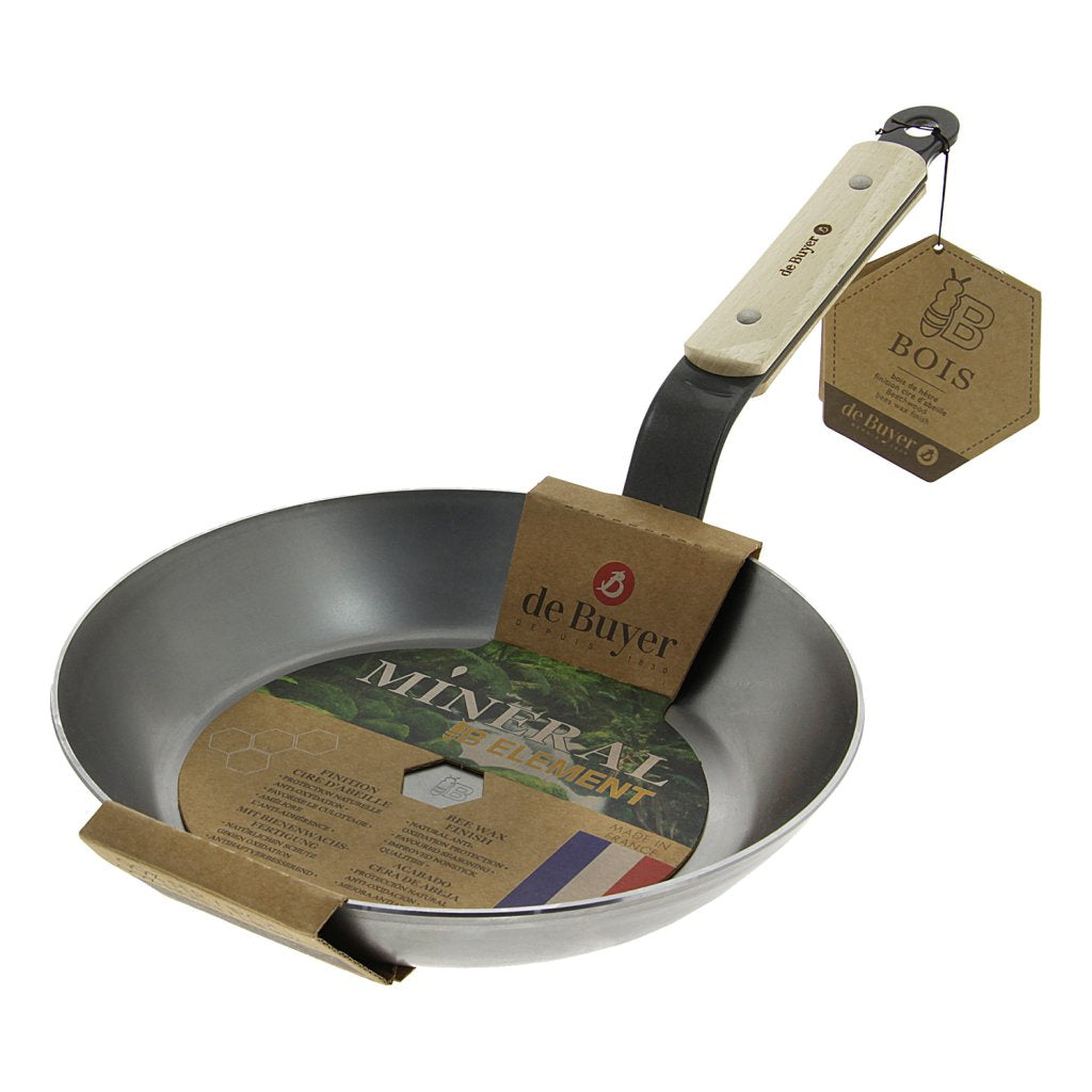 de Buyer Stekpanna MINERAL B B BOIS 24 cm, trähandtag