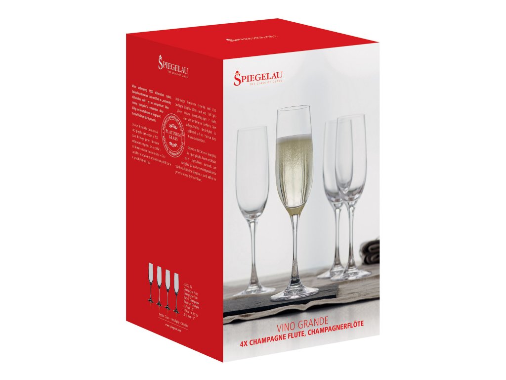 Spiegelau Champagneglas VINO GRANDE, set i 4 delar, 185 ml