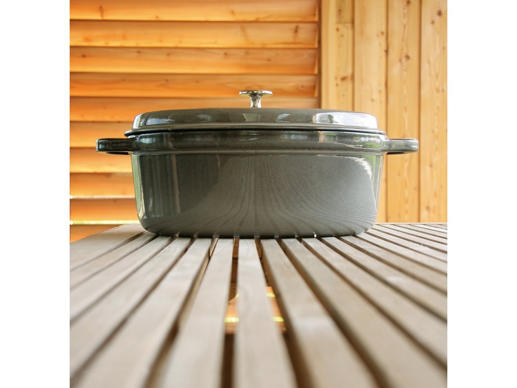 Staub Gryta V 8 l, oval, grafitgrå, gjutjärn