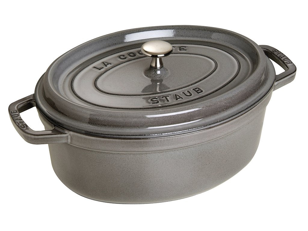 Staub Gryta V 8 l, oval, grafitgrå, gjutjärn