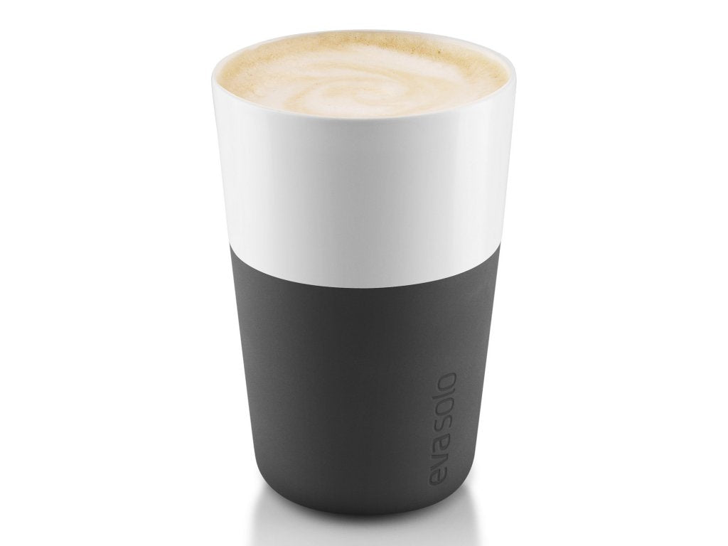 Eva Solo Mugg 360 ml, set i 2 delar, med silikonöverdrag, kolsvart
