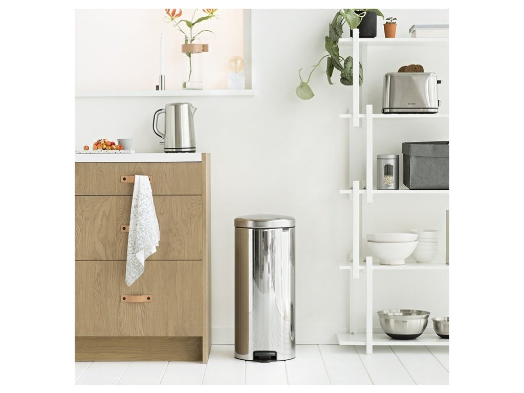 Brabantia Pedalhink NEWICON 30 l, blankt stål