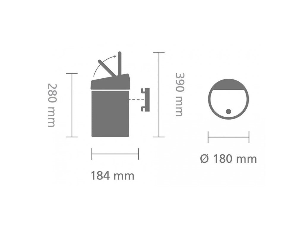 Brabantia Soptunna med trycklock TOUCH BIN 3 l, blankt stål