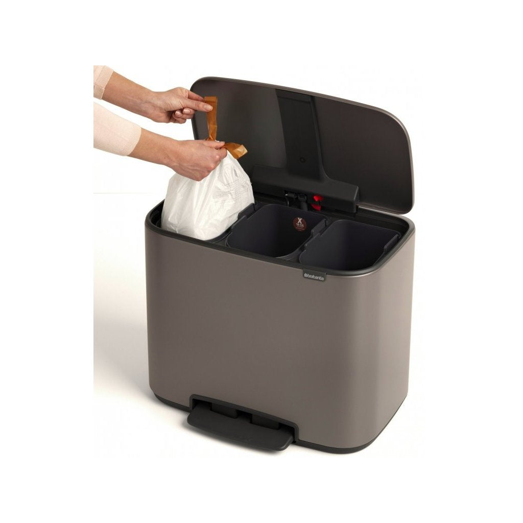 Brabantia Pedalhink BO 3 x 11 l, platina