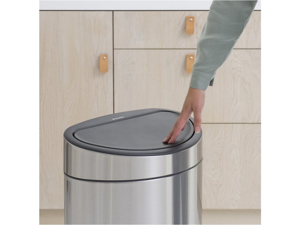 Brabantia Soptunna med trycklock TOUCH BIN NY 40 l, fingeravtryckssäker, matt stål