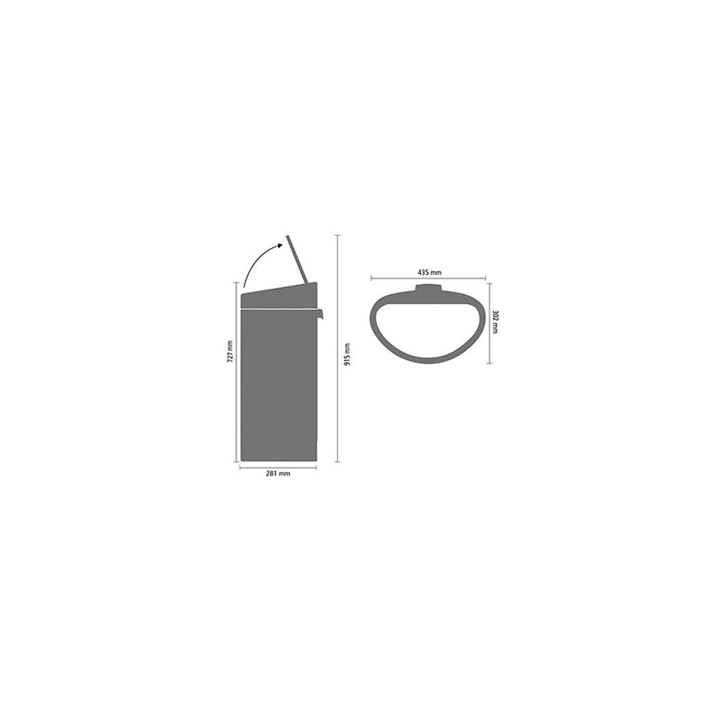 Brabantia Soptunna med trycklock TOUCH BIN NY 40 l, fingeravtryckssäker, matt stål