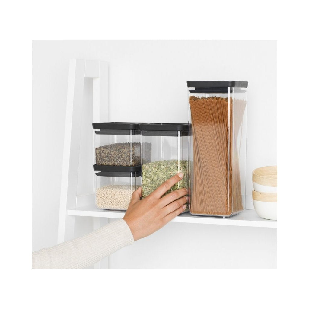 Brabantia Matförvaring TASTY PLUS, set i 4 delar, mörkgrå, plast