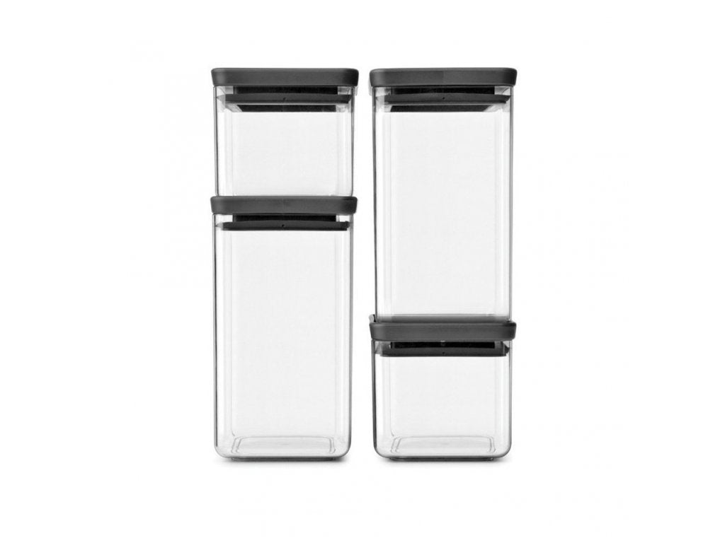 Brabantia Matförvaring TASTY PLUS, set i 4 delar, mörkgrå, plast